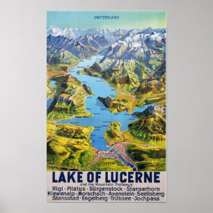 " Switzerland: 2022/today - Lake Lucerne Panorama Poster