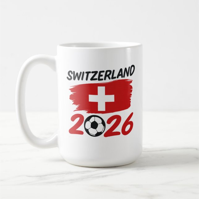Switzerland 2026 Soccer Fan Gear Supporters Coffee Mug (Left)