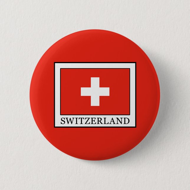 Switzerland 6 Cm Round Badge (Front)