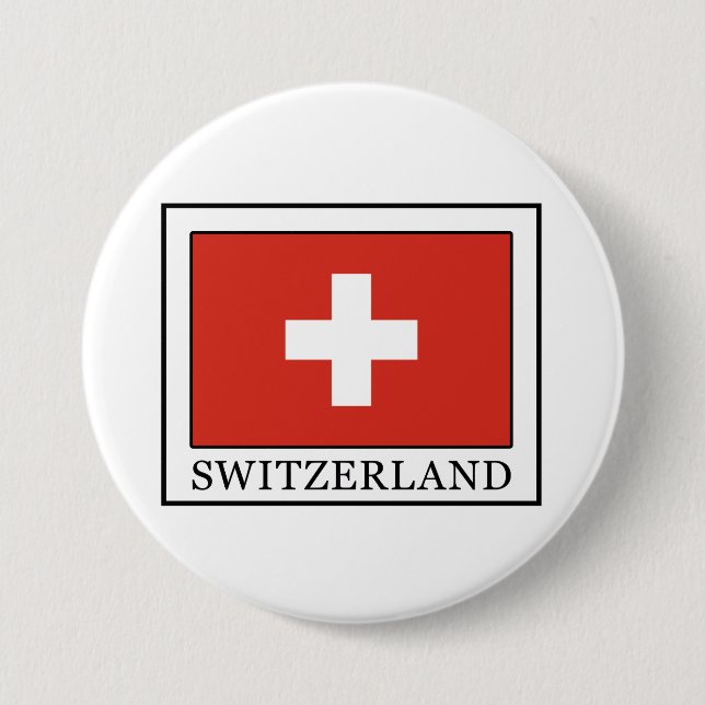 Switzerland 7.5 Cm Round Badge (Front)