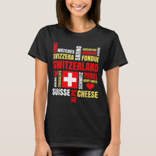 Switzerland alps cows fondue cheese skiing swiss T-Shirt