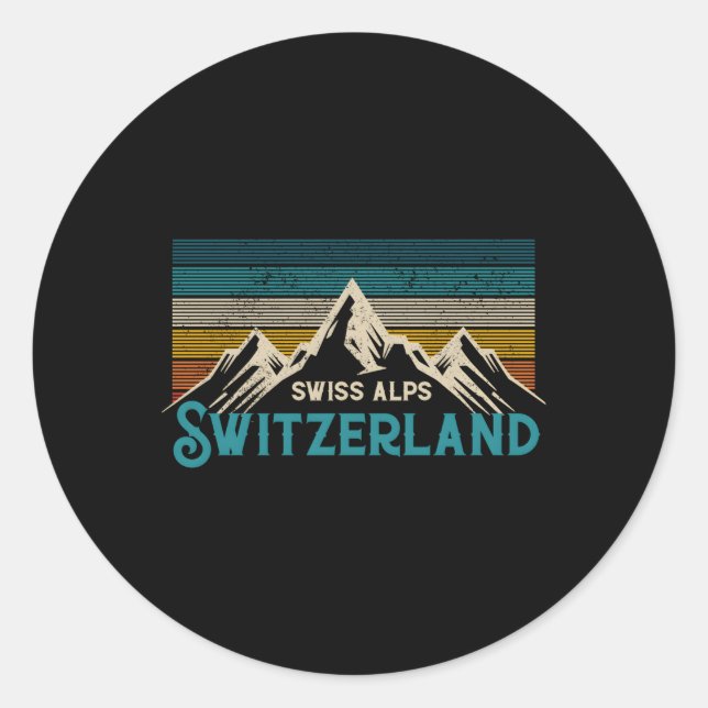 Switzerland Alps Mountains Swiss Classic Round Sticker (Front)