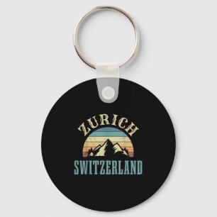 Switzerland Alps Skiing Swiss Mountains Lover Gift Key Ring