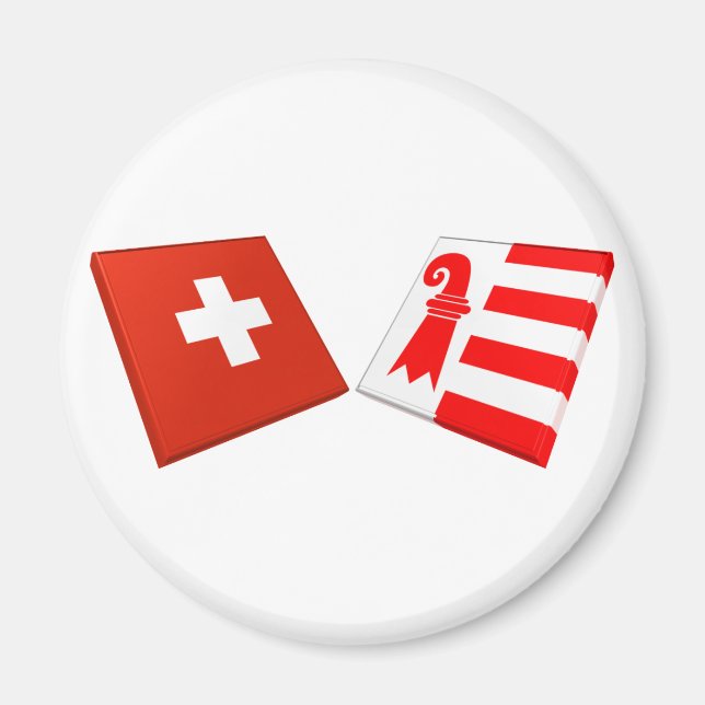 Switzerland and Jura Flags Magnet (Front)