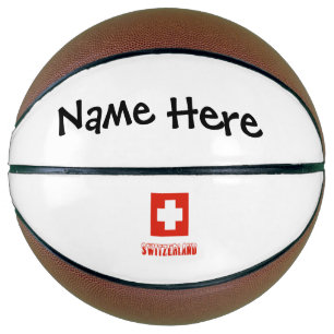 Switzerland and Swiss Flag Personalised  Basketball