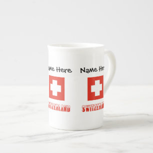 Switzerland and Swiss Flag Personalised Bone China Mug