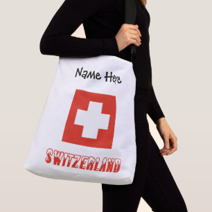 Switzerland and Swiss Flag Personalised Crossbody Bag