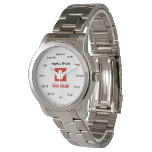 Switzerland and Swiss Flag Personalised  Watch