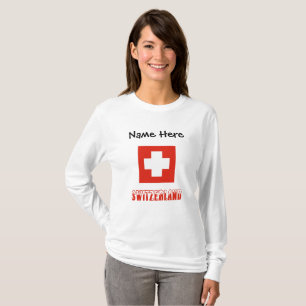 Switzerland and Swiss Flag Personalised Women's T-Shirt