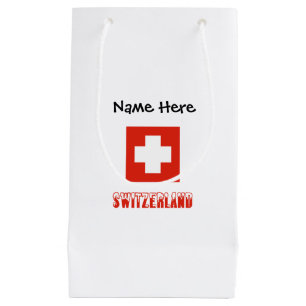 Switzerland and Swiss Flag with Your Name Small Gift Bag