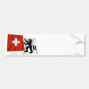 Switzerland & Appenzell-Ausserrhoden Waving Flags Bumper Sticker