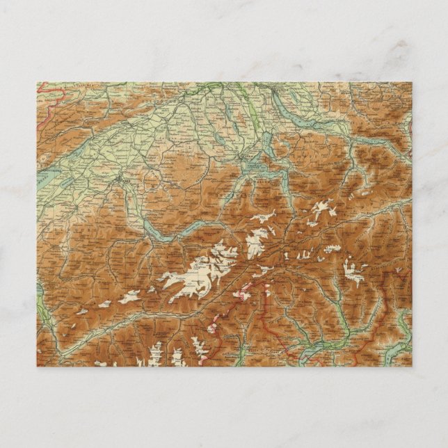 Switzerland Atlas Map Postcard (Front)