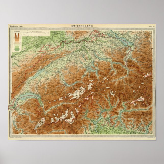 Switzerland Atlas Map Poster (Front)
