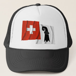 Switzerland & Basel-Stadt Waving Flags Trucker Hat