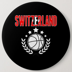 Switzerland Basketball Fans Jersey Swiss Flag Spor 6 Cm Round Badge
