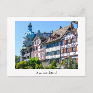 Switzerland Beautiful Old Timbered Houses Postcard