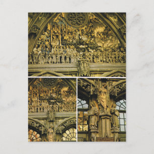 Switzerland, Bern Cathedral, carving on doorway Postcard