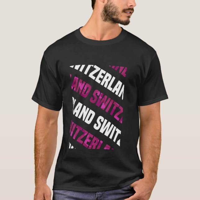 Switzerland Camo Pattern Pink Camouflage T-Shirt (Front)