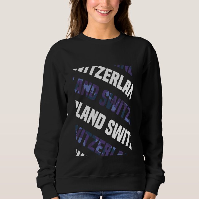 Switzerland Camo Pattern Purple Camouflage Sweatshirt (Front)