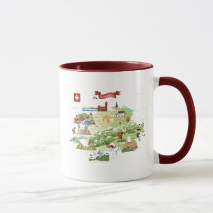 Switzerland Cartoon Map Mug