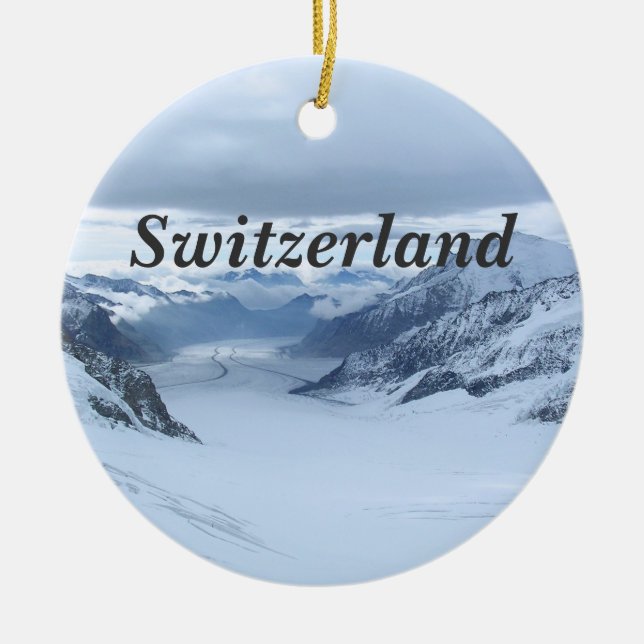 Switzerland Ceramic Tree Decoration (Front)