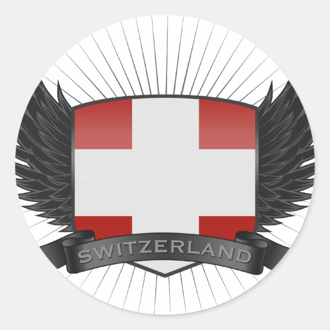 SWITZERLAND CLASSIC ROUND STICKER (Front)