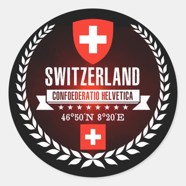 Switzerland Classic Round Sticker (Front)