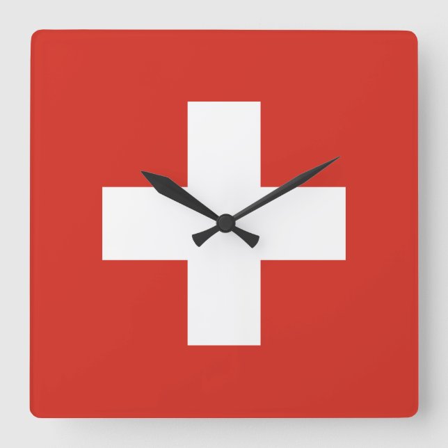 Switzerland Classic Square Wall Clock (Front)