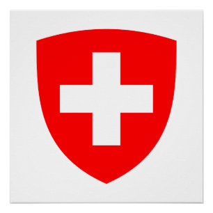 Switzerland country coat arms symbol emblem swiss poster