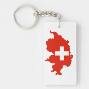 switzerland country flag map swiss symbol key ring