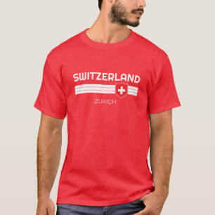 Switzerland Custom City Patriotic Flag Football T-Shirt