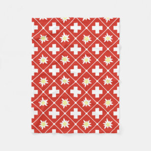 Switzerland Edelweiss pattern Fleece Blanket