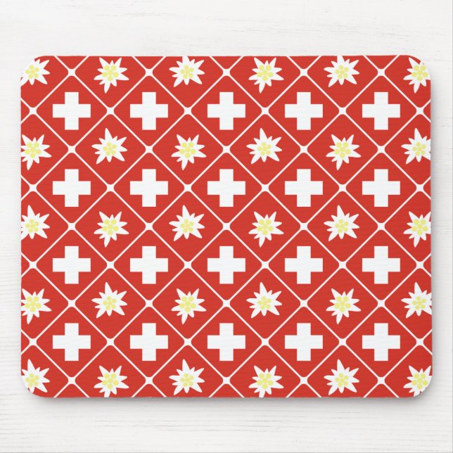 Switzerland Edelweiss pattern Mouse Mat (Front)