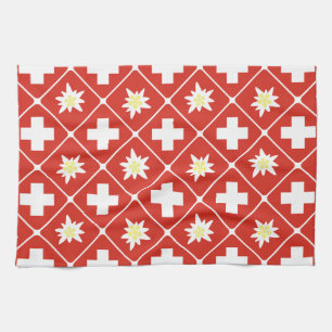 Switzerland Edelweiss pattern Tea Towel