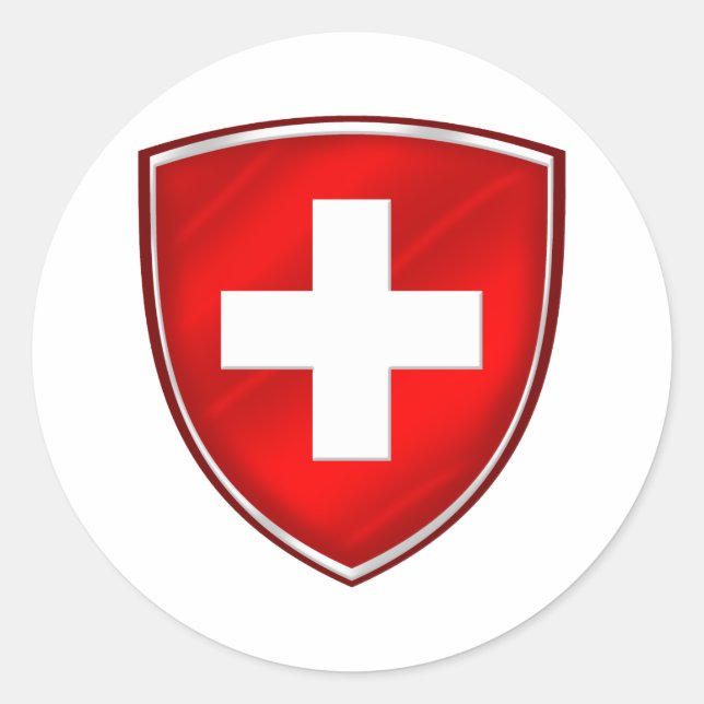 Switzerland emblem shield for Swiss people Classic Round Sticker (Front)