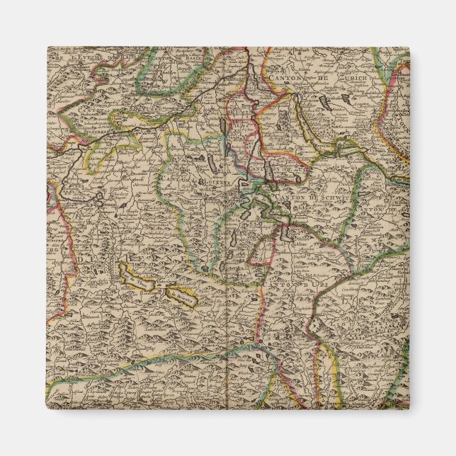 Switzerland engraved map magnet (Front)