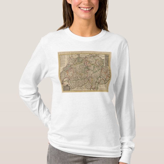Switzerland engraved map T-Shirt (Front)