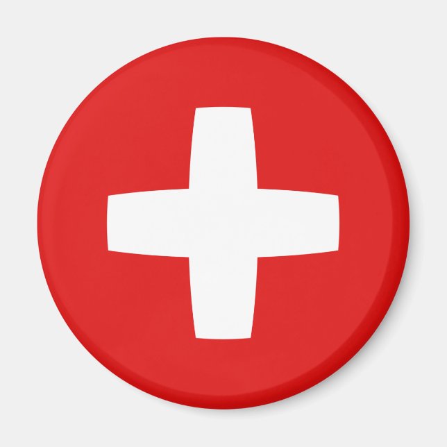Switzerland Fisheye Flag Magnet (Front)