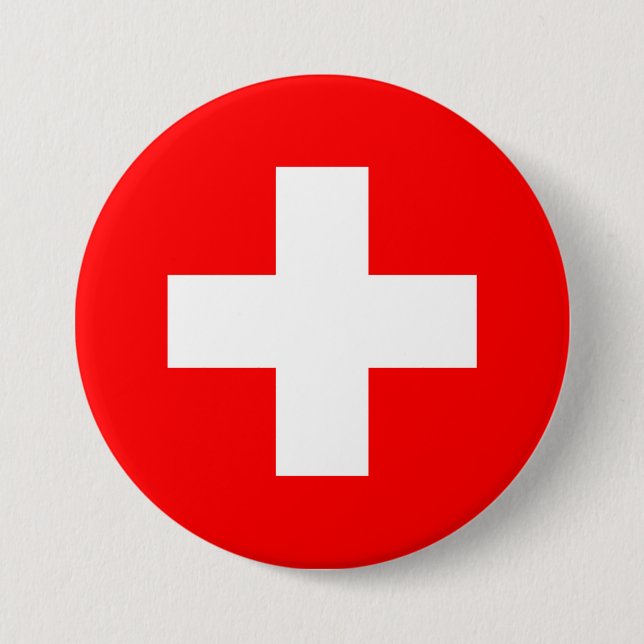 Switzerland Flag 7.5 Cm Round Badge (Front)