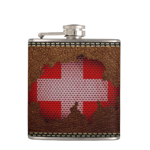 Switzerland Flag and Map Hip Flask