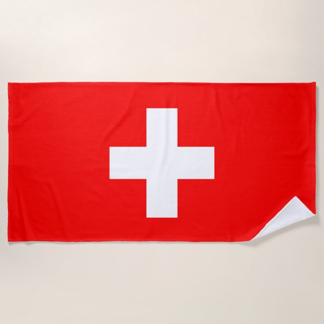 Switzerland Flag Beach Towel (Front)