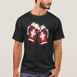 Switzerland Flag Beer Mug Cool Swiss Beer T-Shirt
