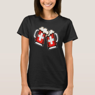 Switzerland Flag Beer Mug Cool Swiss Beer T-Shirt