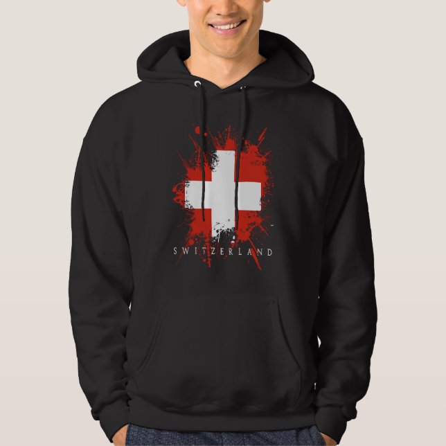 Switzerland Flag Bern Genf State Nationality Hoodie (Front)