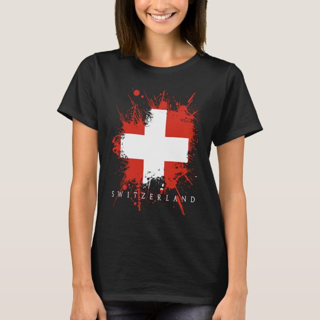 Switzerland Flag Bern Genf State Nationality T-Shirt (Front)