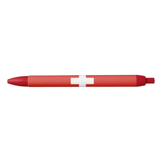 Switzerland Flag Black Ink Pen (Front)
