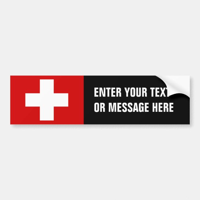 Switzerland Flag Bumper Sticker (Front)