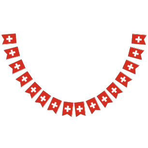 Switzerland flag bunting banner