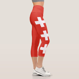 Switzerland Flag Capri Leggings