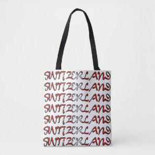 Switzerland Flag Color Typography European Country Tote Bag